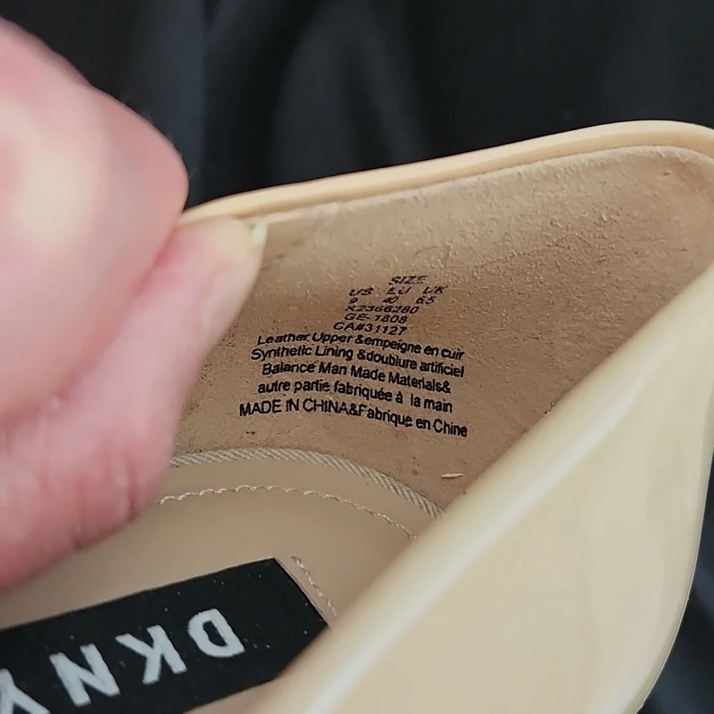 DKNY Patent Leather Nude Block Heels - Picture 7 of 8